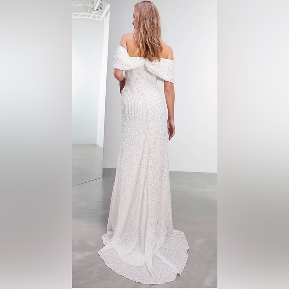 Dresses Cecilia Bardot Sequin Embellished Wedding Dress Poshmark